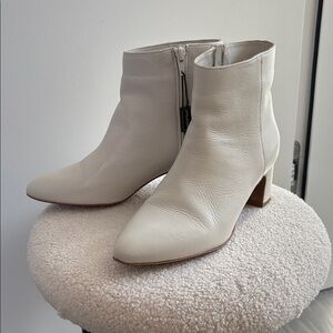Fabianelli Cream Leather Boots 37/7 made In Italy NWT